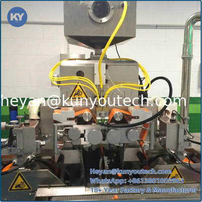 बड़े पैमाने पर उत्पादन के लिए स्वचालित दवा आपूर्ति के साथ उच्च कुशल SS304 पेंटबॉल बनाने की मशीन