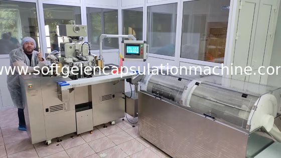 सॉफ्टगेल कैप्सूल और पेंटबॉल के लिए 0.2kw इनलाइन एनकैप्सुलेशन टम्बलर ड्रायर
